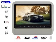 NVOX DV9917N HD GR Monitor samochodowy zagłówkowy LCD 9" cali LED HD DVD USB SD IR FM GRY 12V - NVOX DV9917N HD GR